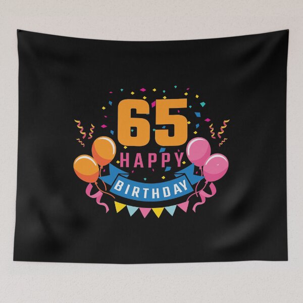 Item preview, 65th Birthday Balloon Banner Confetti Fun Gift Idea designed and sold by haselshirt.