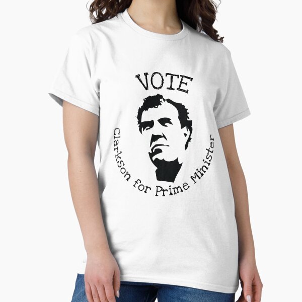 Artikel-Vorschau von Clarkson Premierminister T-Shirt - Jeremy Clarkson britischer Premierminister T-Shirt - Jeramy Clarkson Abstimmung T-Shirt - Vote Clarkson, designt und verkauft von happygiftideas.