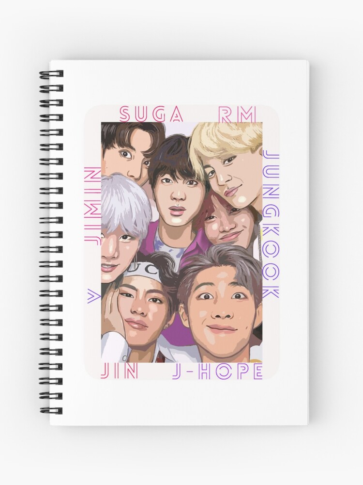 BTS Army Members Suga RM Jungkook Jimin V Jin J-Hope - Bangtan Boys Selfie  | Spiral Notebook