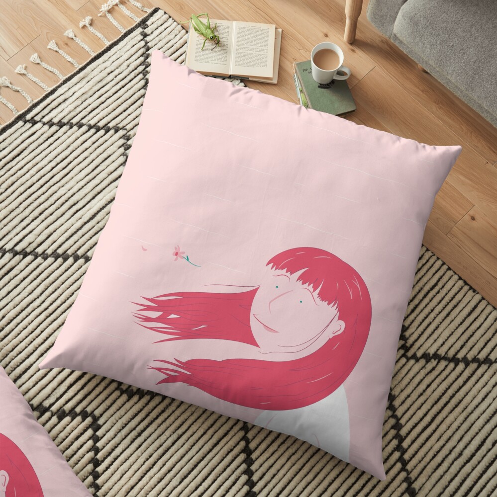 Lady flower Floor Pillow