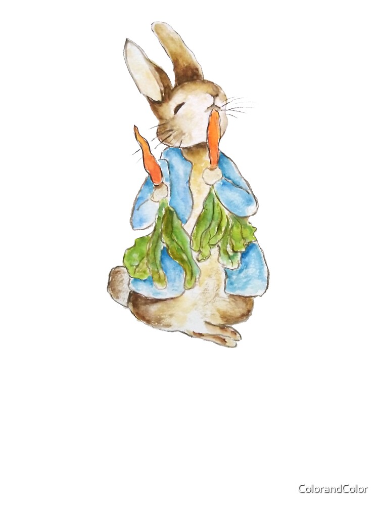 Cute Peter Rabbit Eating Carrot Baby One Piece By Colorandcolor