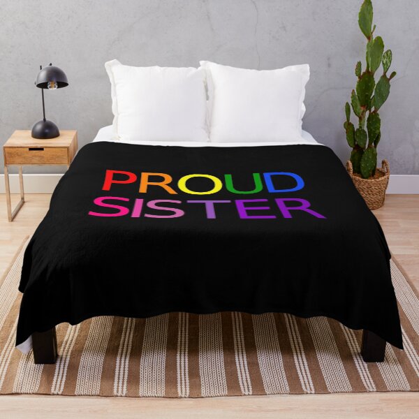 Item preview, Rainbow "PROUD SISTER" Pride Shirt designed and sold by LazyGirlGuides.