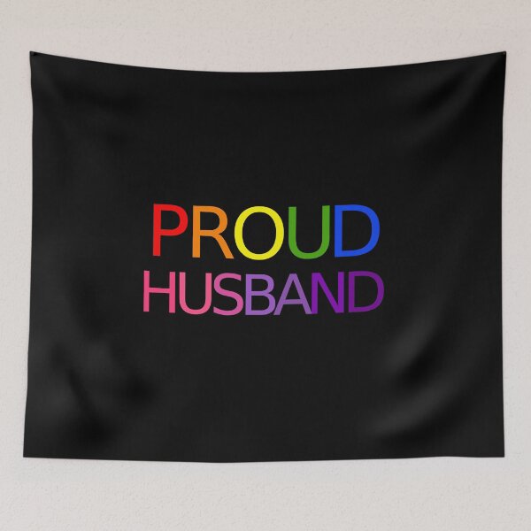 Item preview, Rainbow "PROUD HUSBAND" Pride Shirt designed and sold by LazyGirlGuides.