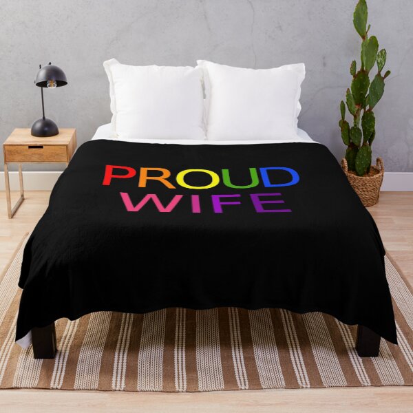 Item preview, Rainbow "PROUD WIFE" Pride Shirt designed and sold by LazyGirlGuides.