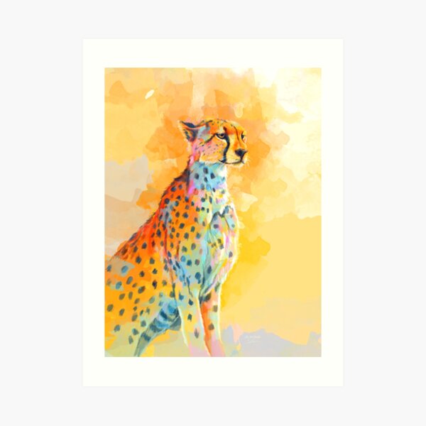 Wild Grace - Cheetah digital painting Art Print
