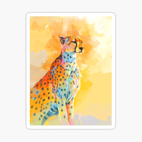 Vista previa del artículo con la obra «Wild Grace - Pintura digital de guepardo», diseñado y vendido por Flo Art Studio.