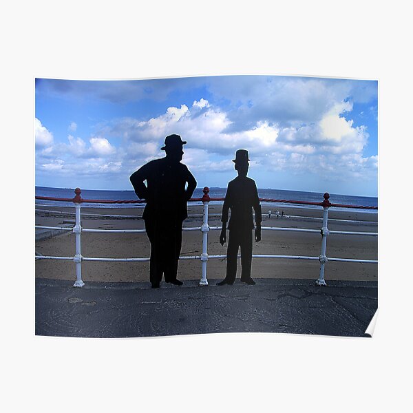 Laurel and Hardy Silhouette - Redcar, North Yorkshire Poster