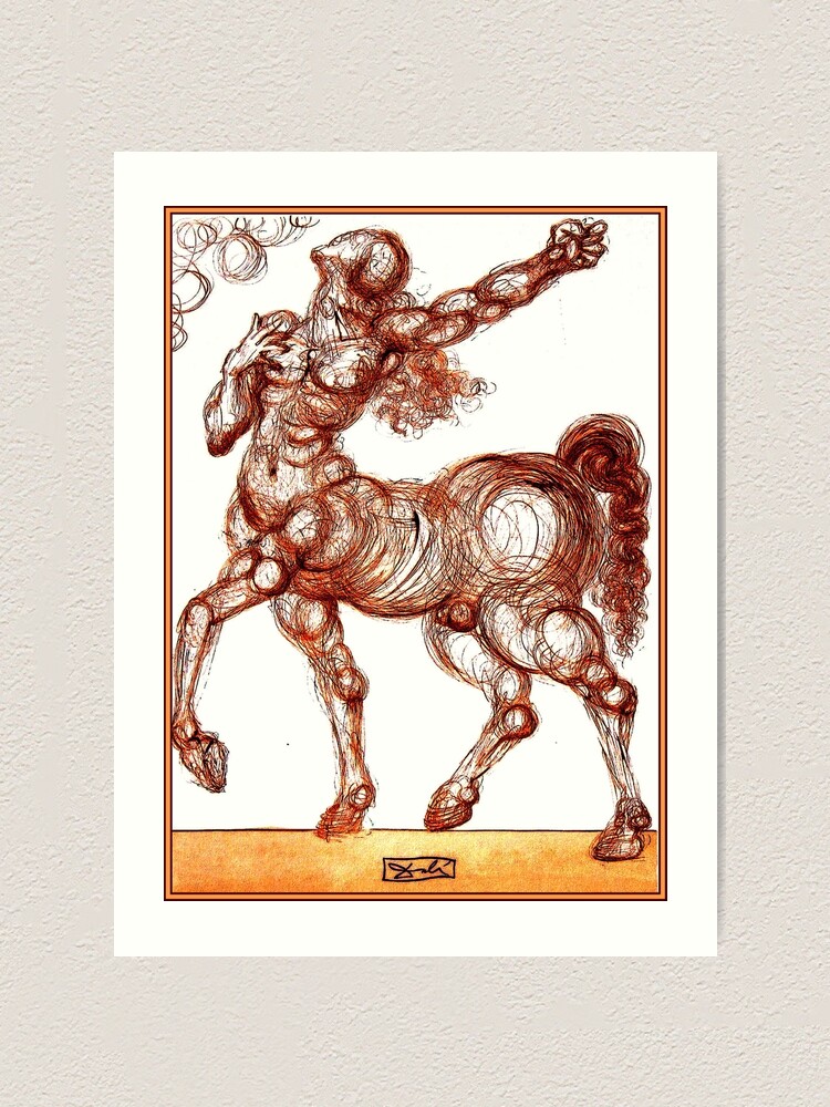 Centaur Vintage Half Man Half Horse Abstract Dali Print Art Print By Posterbobs Redbubble