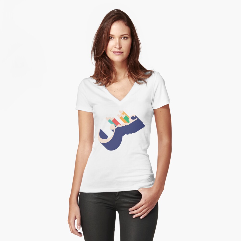 Aperçu de l'œuvre T-shirt moulant col V créée et vendue par mintcult.