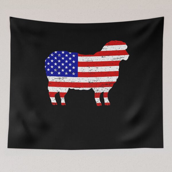 Aperçu de l'œuvre Sheep 4th of July American Flag créée et vendue par rafaeltto.