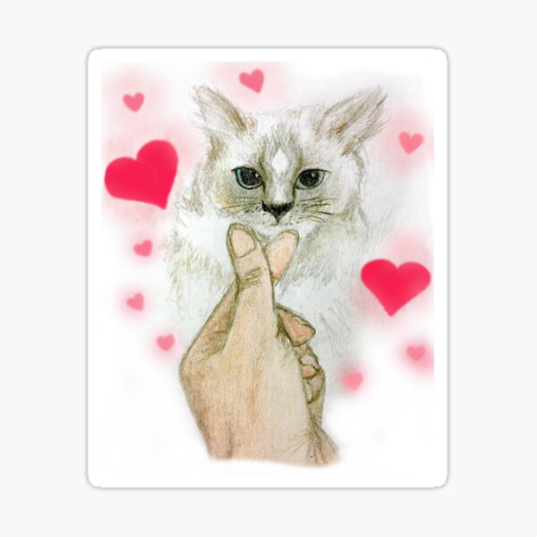 Vista previa del artículo con la obra «Gatito amor», diseñado y vendido por luvart-ti.