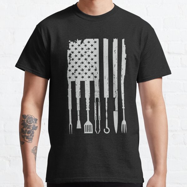 BBQ Smoker Grilling Pitmaster Barbecue American Flag T-Shirt Classic T-Shirt