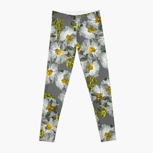SUMMER WHITE ROCKROSE SIMPLE PATTERN Leggings
