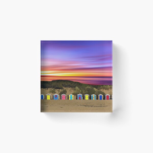Item preview, Colourful Beach Huts Under A Brilliant Sunset designed and sold by robspencer.