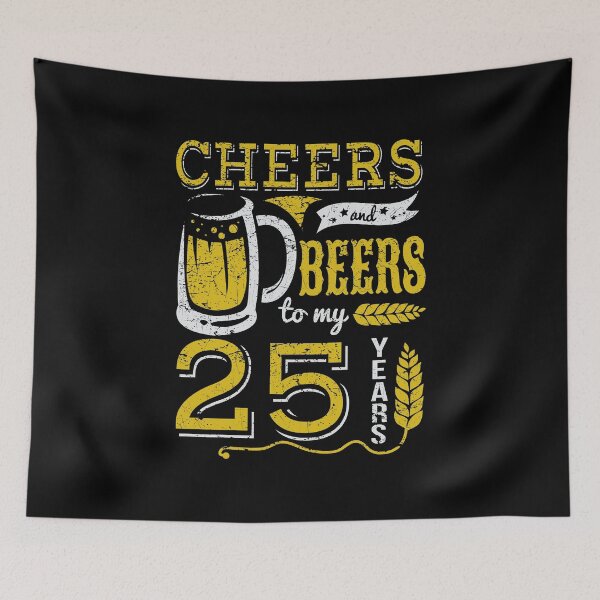 Item preview, Cheers and Beers 25th Birthday Gift Idea designed and sold by haselshirt.