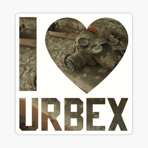 I love Urbex Gas Mask in kindergarten of Chernobyl Sticker