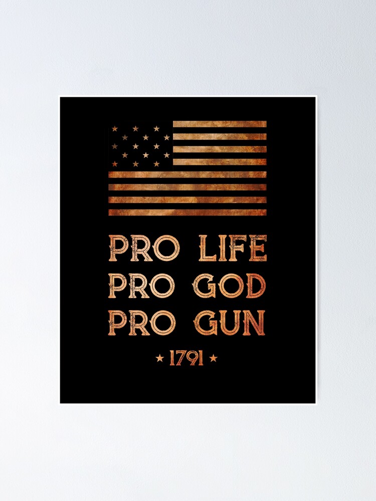 1791 Pro Usa Pro Life Pro God Pro Gun 13 Star Flag For Right To Bear Arms Poster By Kirus Redbubble