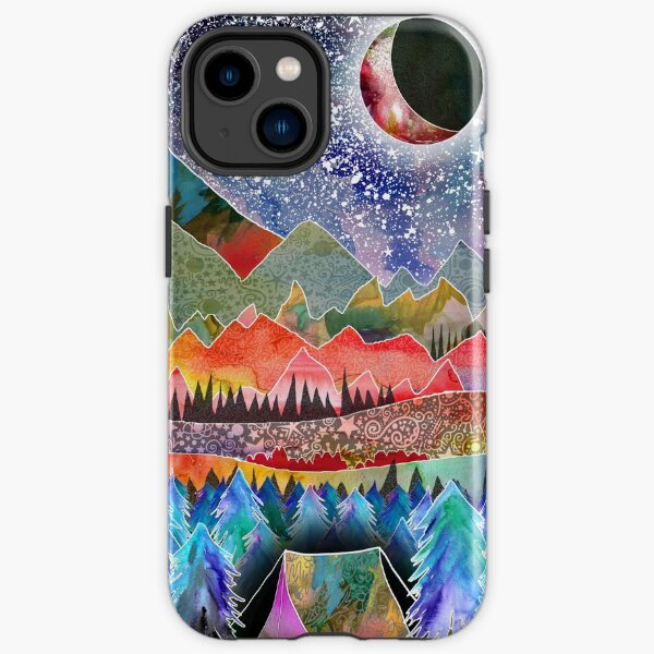 Camping under the moon iPhone Tough Case