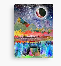 Camping under the moon Canvas Print