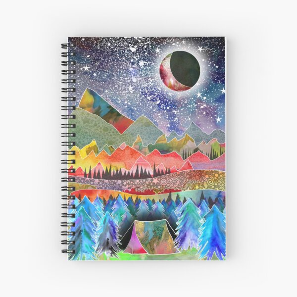 Camping under the moon Spiral Notebook