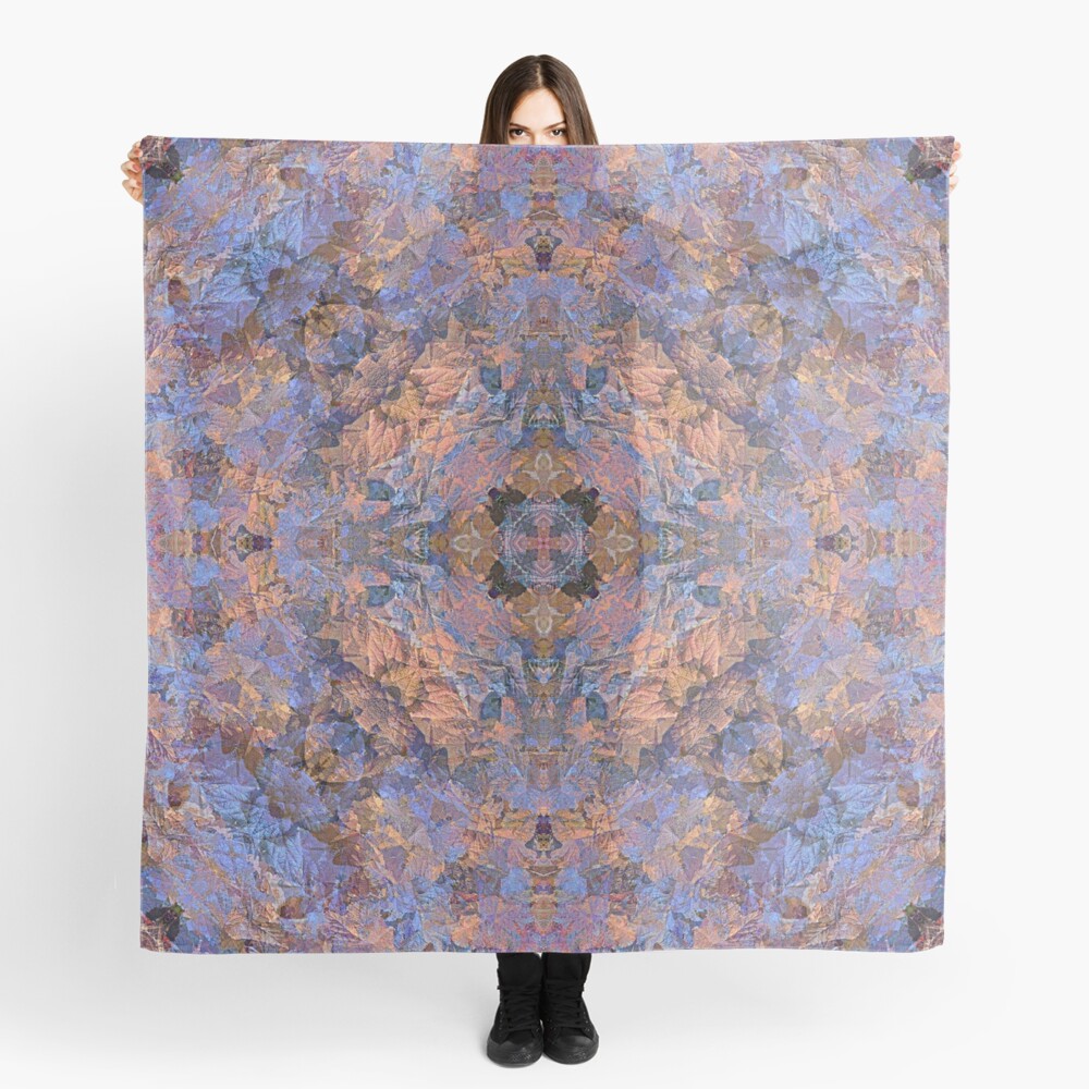 MAGIC THIMBLE BERRY ORANGE AND BLUE PATTERN Scarf