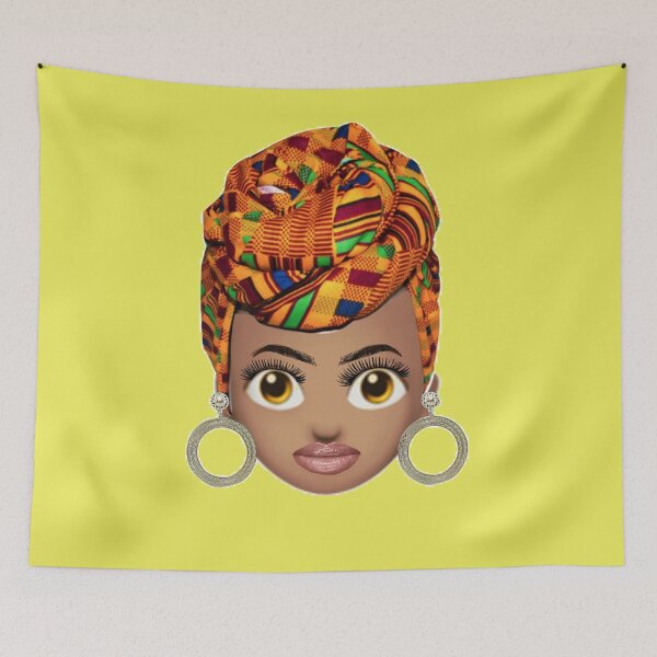 Item preview, African Headwrap Emoji - Ghanian Print - Head tie - Gele - Kente Headscarf  designed and sold by Rteam2501.