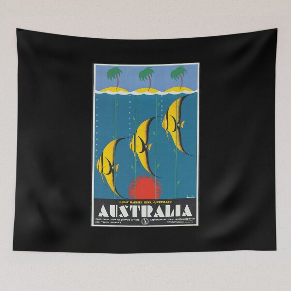 Item preview, Vintage Travel Poster: Great Barrier Reef, Australia designed and sold by Vintage Vibes.