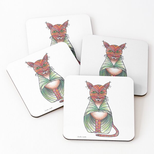 Item preview, Fancy Cat with Green Cloak  designed and sold by CarolineLembke.