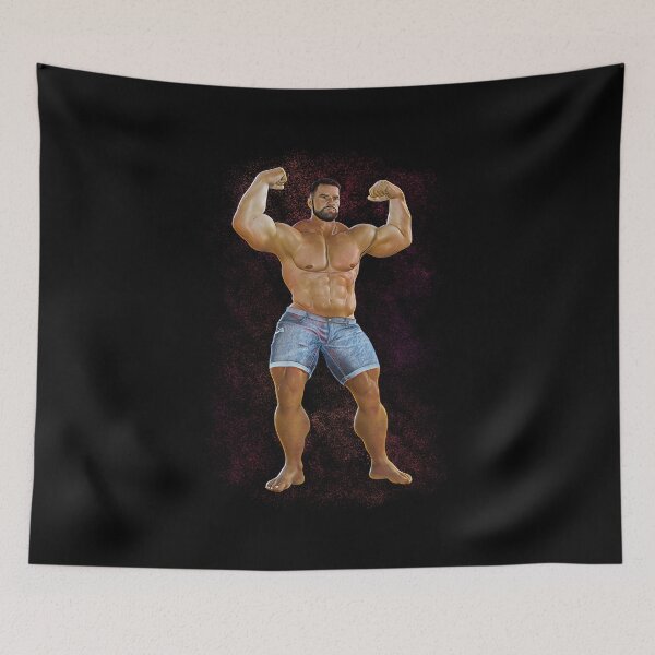 Item preview, Muscle Dom Daddy Flexing in Jeans Shorts designed and sold by GiorgioN.