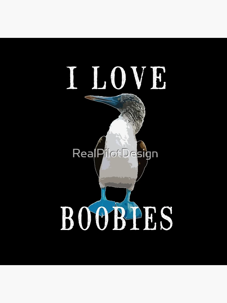 Nice Boobies Funny Blue Footed Booby Bird Gift Art Print by Qwerty Designs