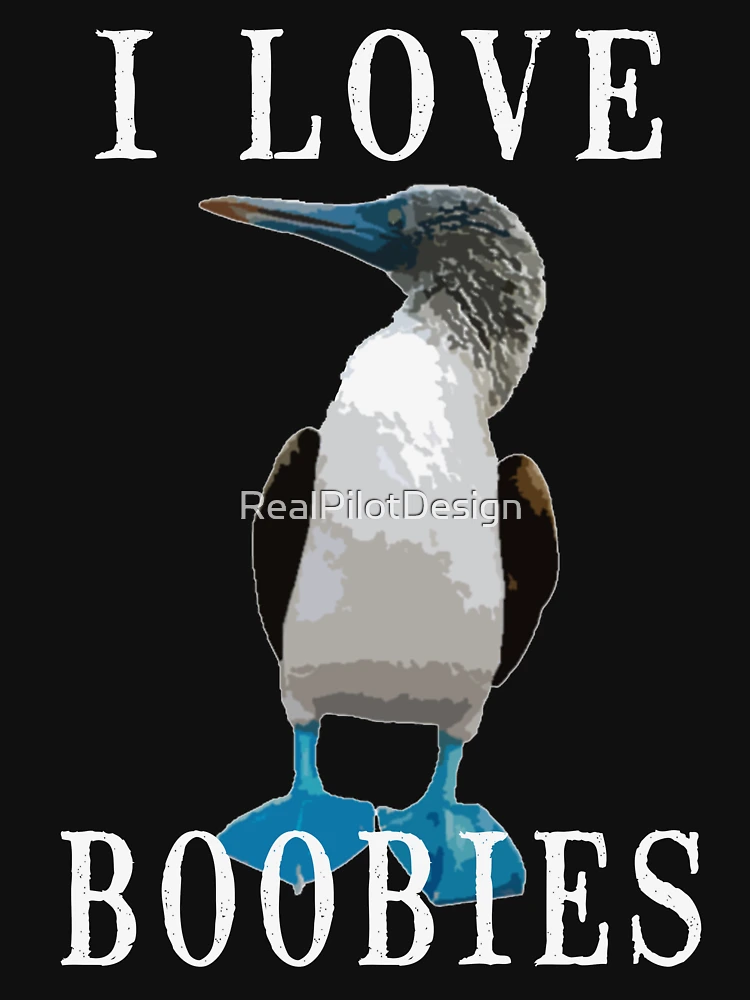 I Love Boobies Funny Bird Lover Blue Footed Boobies Premium T-Shirt