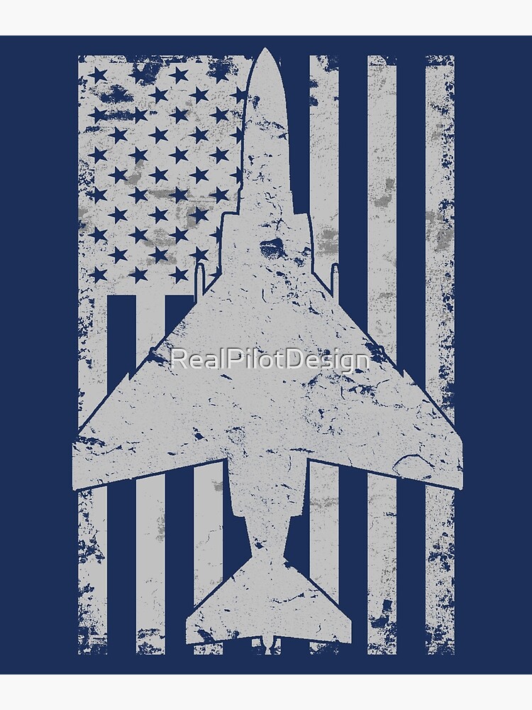 F 4 Phantom Ii Fighter Jet Patriotic Military Vintage Flag Pilot