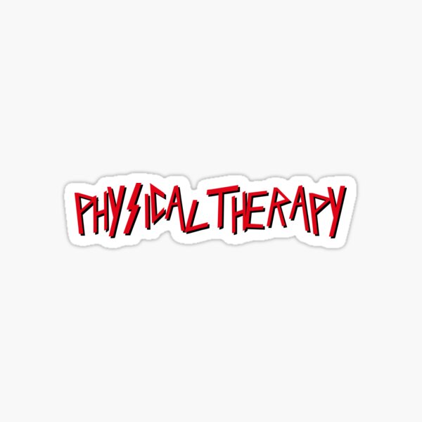 Physical Therapy in Metal Font Sticker