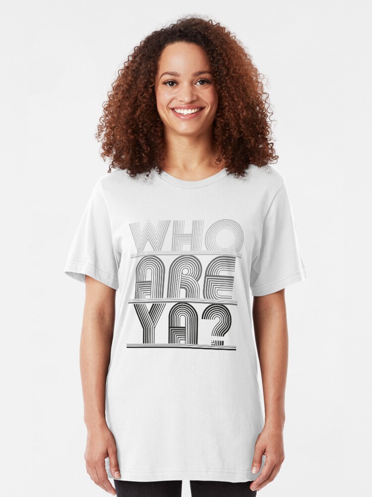 Alternate view of Who are ya? (Black) Slim Fit T-Shirt