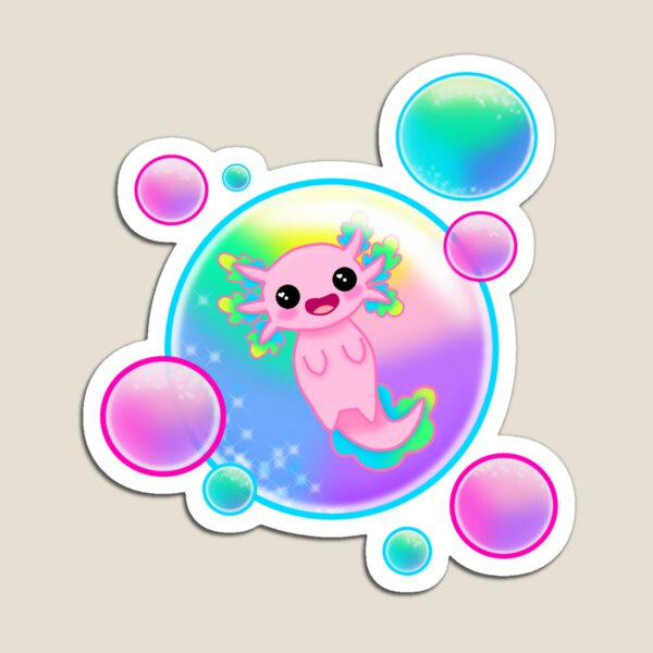 Item preview, Kawaii Axolotl with Bubbles designed and sold by DreamySloth.