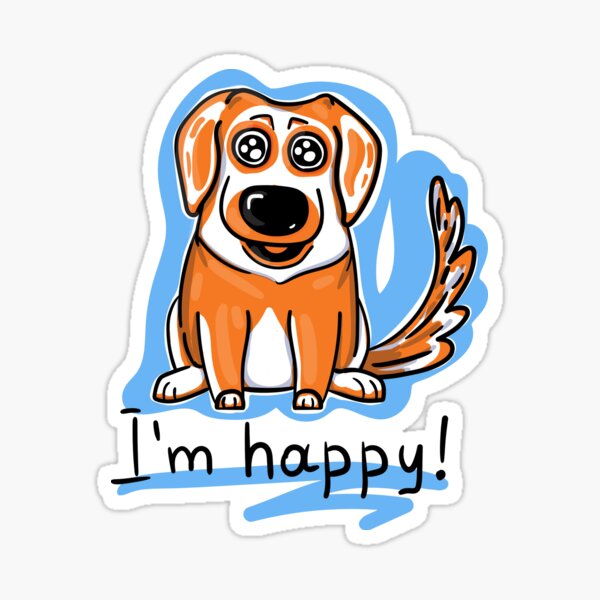 Dog is glad"I'm happy" )) Sticker