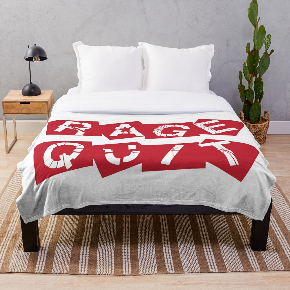 Rage Quit Gamer Throw Blanket By Rainbowdreamer Redbubble - red rage roblox