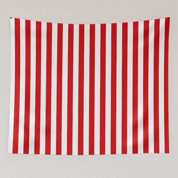 Item preview, Rosso Corsa Red and White Vertical Stripes designed and sold by ColorPatterns.