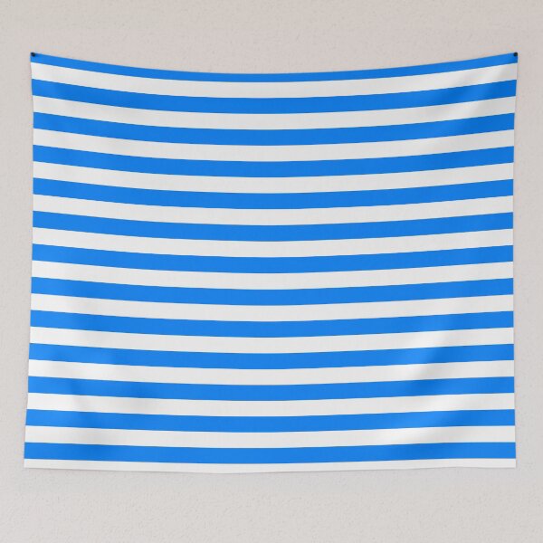 Item preview, Azure Blue and White Horizontal Stripes designed and sold by ColorPatterns.