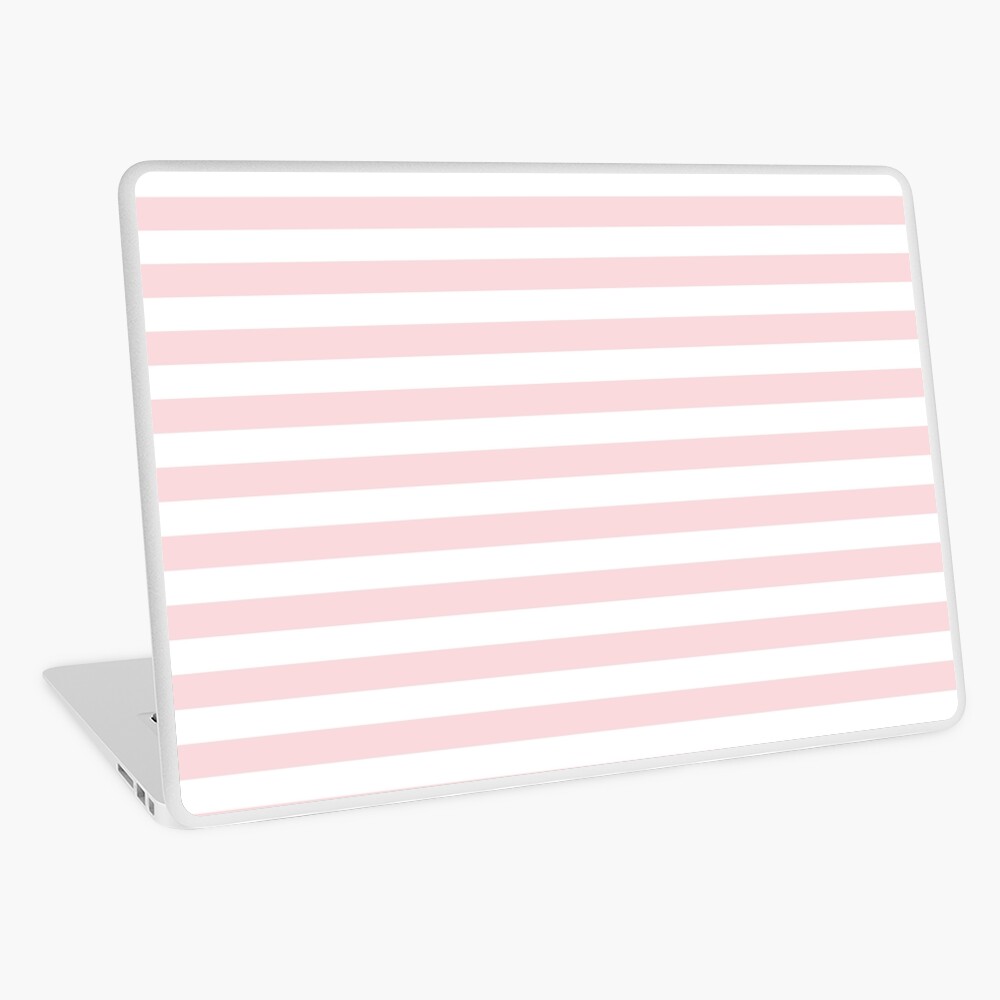 Pale Pink and White Horizontal Stripes | iPad Case & Skin