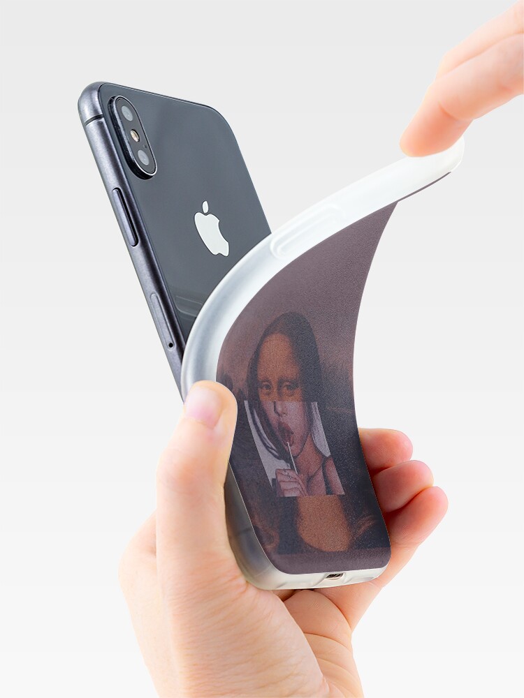 Alternate view of Mona Lisa Sucking Lollipop iPhone Case & Cover
