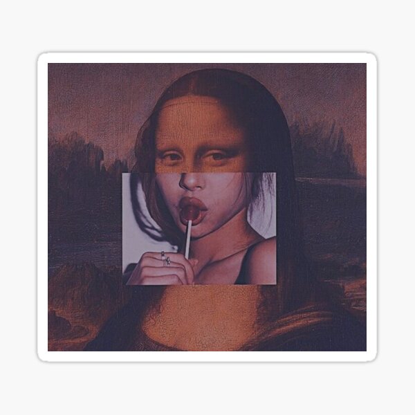 Mona Lisa Sucking Lollipop Sticker