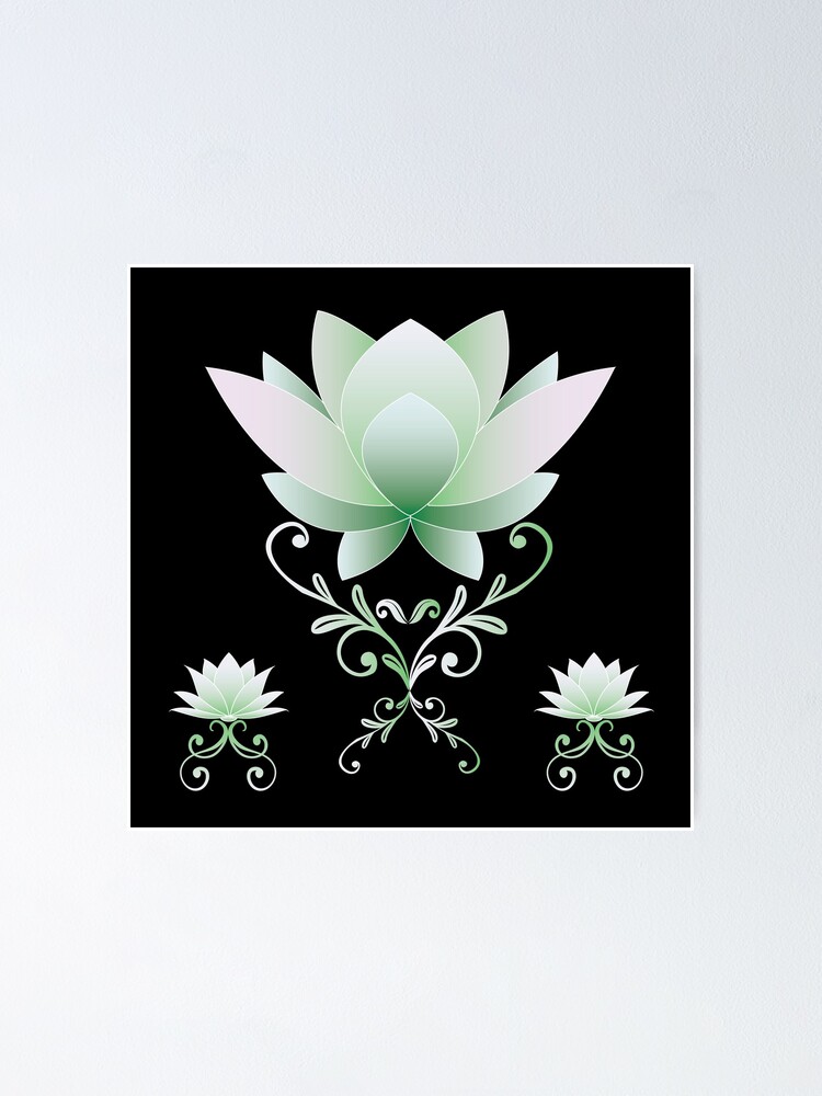 Elegant White Lotus Flower Peace Symbol Poster By Ahahdodo Redbubble