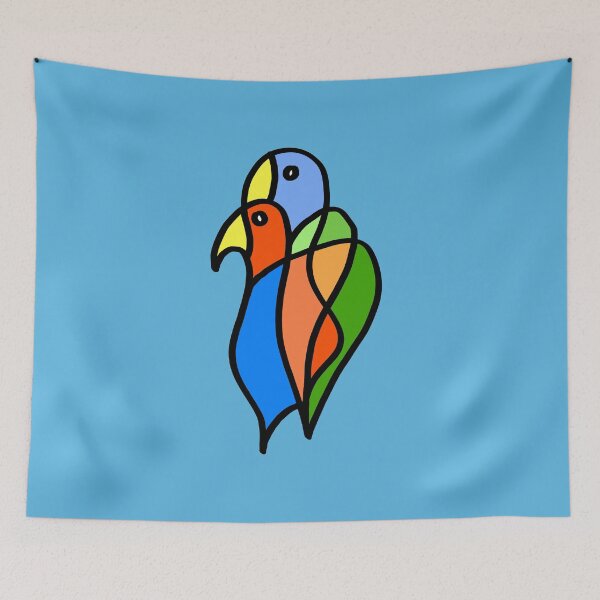 Item preview, Birds in Love on Blue Board designed and sold by Istvan Ocztos.