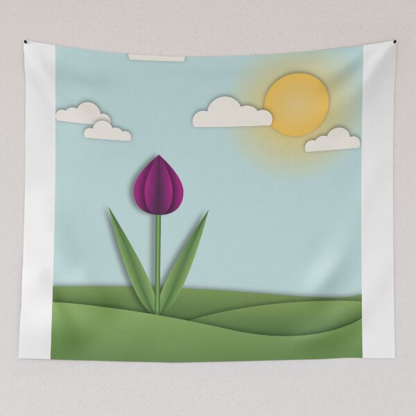 Item preview, 3D tulip landscape digital art designed and sold by HannaPaulina.