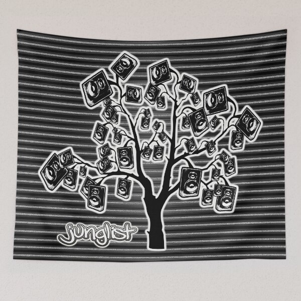 Item preview, Junglist-Boomtree-B+W-Stripes designed and sold by Klaus Bremner (Autotelic Art).