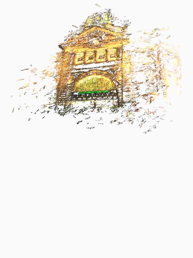 Flinders Street Station point cloud in gold at night by notamitchell