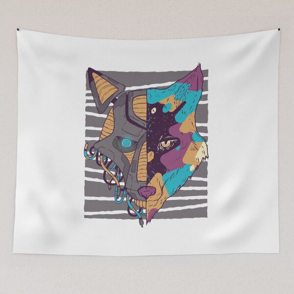 Item preview, Cyborg / robot Wolf's head designed and sold by ritshi.