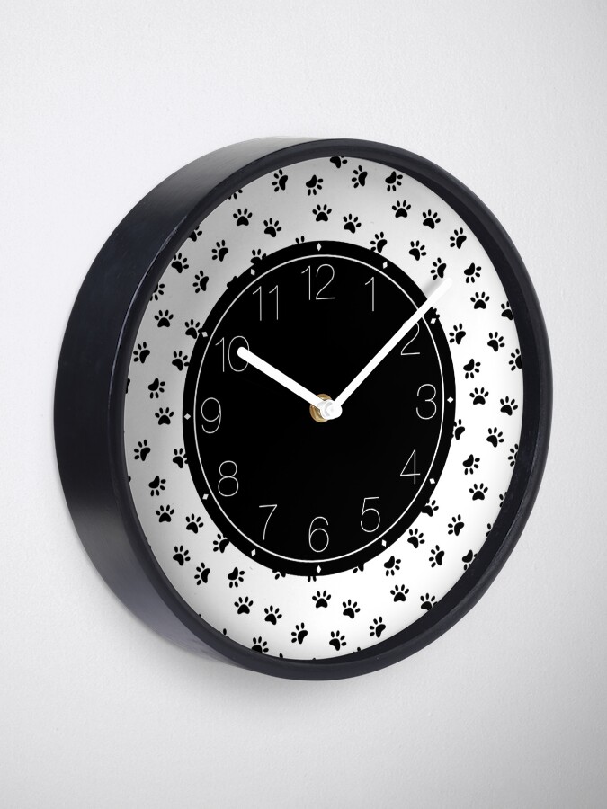 Alternate view of Paw prints Pattern Clock