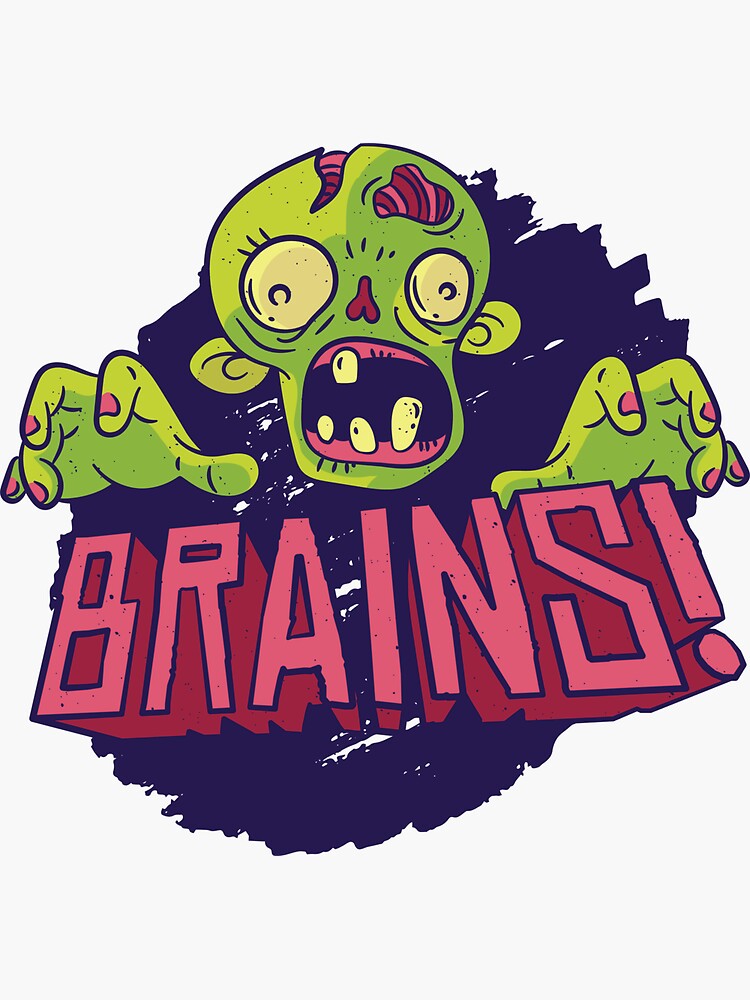 "Zombie brain" Sticker for Sale by ritshi | Redbubble